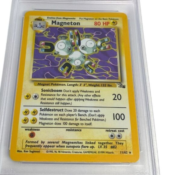 Pokémon 1999 Pokémon Fossil 11 Magneton Holo PSA 7 Near Mint Pokémon Card - Picture 2 of 4